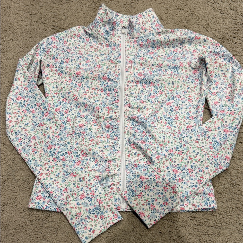 Abercrombie Kids YPB floral zip up athleisure jacket